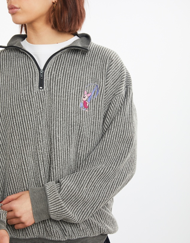 Vintage by The Real Deal - Pre Loved - 90s Disney Winnie The Pooh Piglet Quarter Zip Sweatshirt