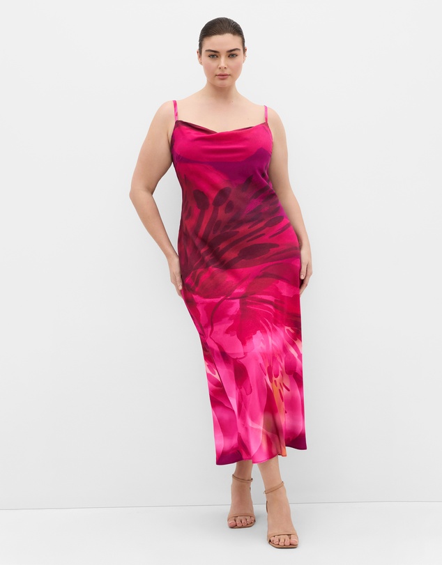 City Chic - Plus sizeSadie Print Slip Dress - raspberry