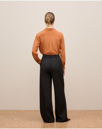 Trenery - Ponte Tailored Wide Leg Pant in Black