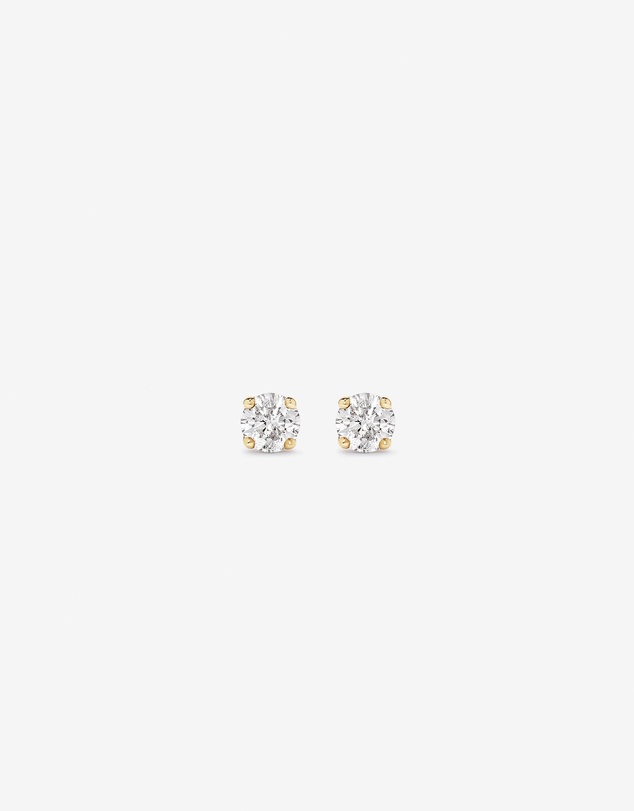 Michael Hill - 0.15 Carat TW Diamond Round Brilliant Mini Solitaire Stud Earrings in 10kt Yellow Gold