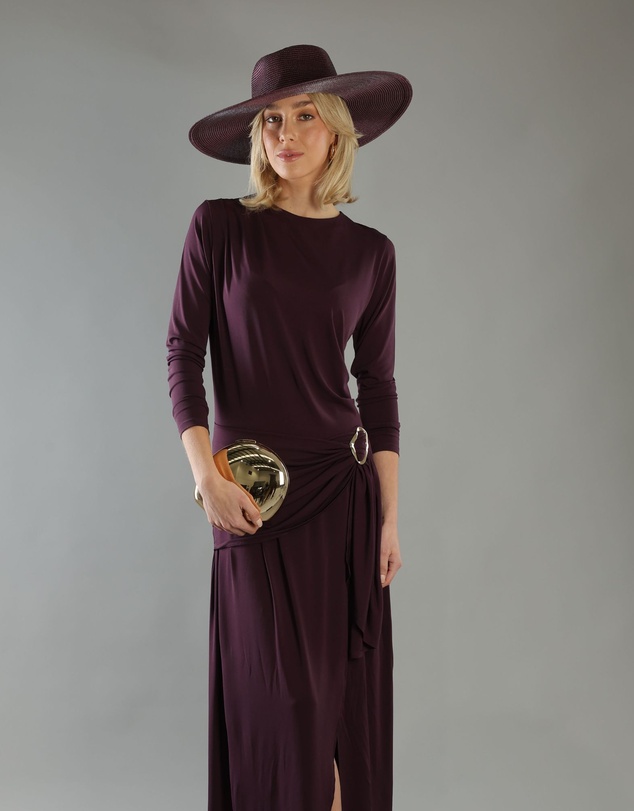 Morgan & Taylor - Aria Racewear Fedora in Burgundy Red