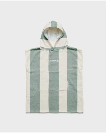 Crywolf - HOODED TOWEL Moss Stripe