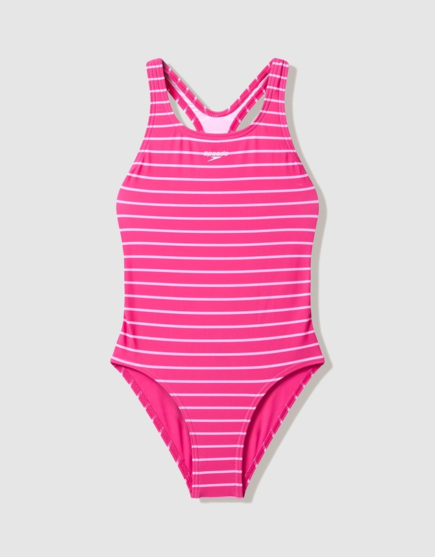 Speedo - Stripe Printed Medalist Swimsuit - Kids-Teens