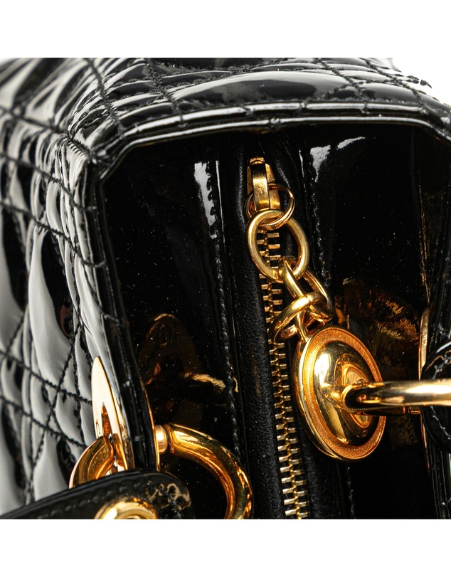 Dior - Pre-Loved Medium Patent Cannage Lady Dior