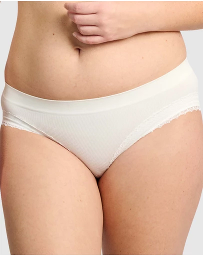 Sans Complexe - Agathe Ribbed Lace Trim Classic Brief