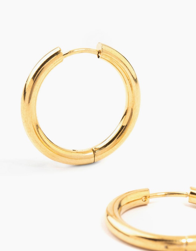 Lovisa - Waterproof Gold Plated Stainless Steel Clicker Hoop Earrings 24 MM