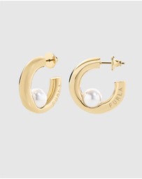 Furla - Piercing Pearl Gold-Tone Hoop Earrings