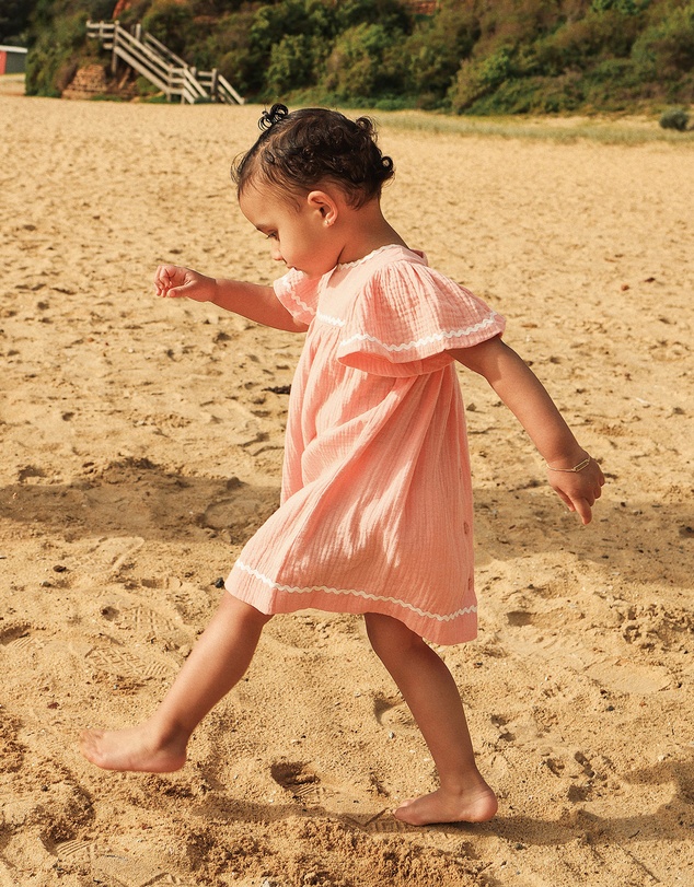 Kynd Baby - Embroidered Dress in Hibiscus