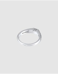 Kuzzoi - ICONIC EXCLUSIVE - Ring Men Vintage Look Labradorite Stone in 925 Sterling Silver