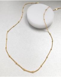 Wanderlust + Co - Beaded Chain Gold Necklace