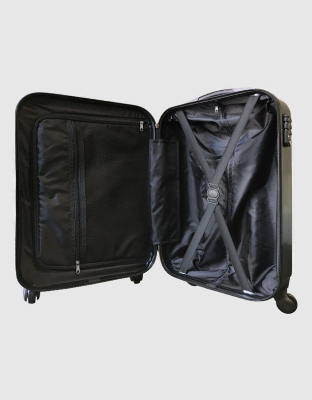 JETT BLACK - Check Black Carry On Small Suitcase