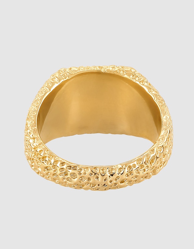 Kuzzoi - ICONIC EXCLUSIVE - Enamel Signet Ring in Gold-Plated 925 Sterling Silver