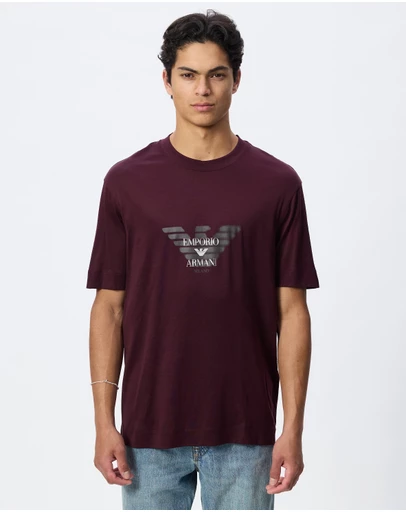 Emporio Armani - Graffiti Eagle Logo Print Jersey T-Shirt