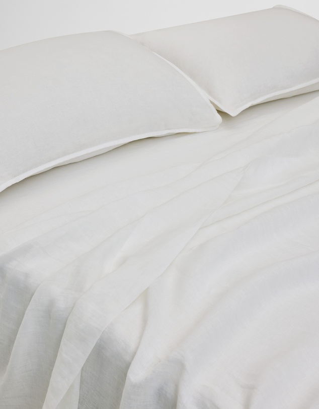 Country Road - Skye Linen Queen Flat Sheet