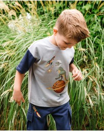Fleur Harris - 'Out of This World' Orbit Tee in Pale Blue