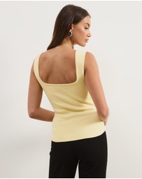 Atmos&Here - Gia Square Neck Knit Top