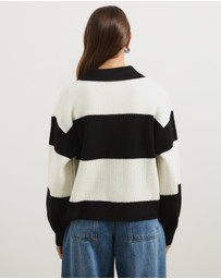 Atmos&Here - Lexi Stripe Knit Polo