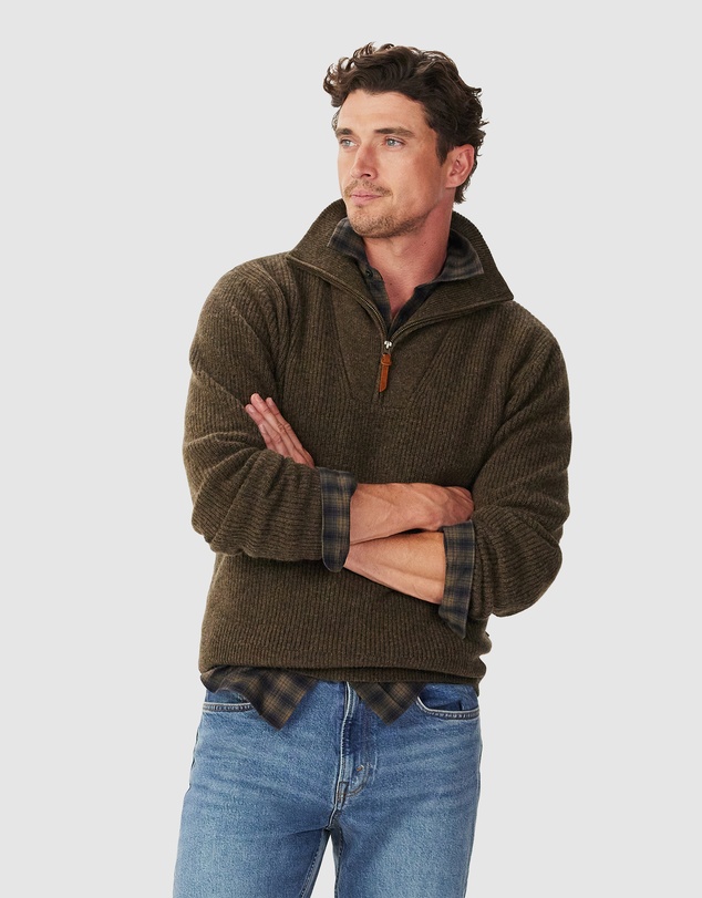 R.M.Williams - Linton Lambswool 1/4 Zip Knit
