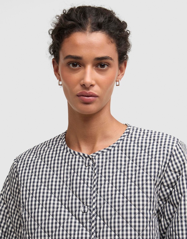 Barbour - Cashel Check Collarless Quilted Jacket