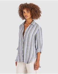 CAMIXA - Poppy Oversized Striped Linen Shirt