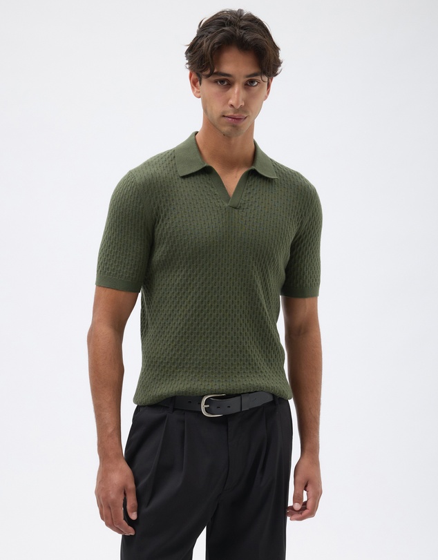 AERE - Honey Comb Knit Polo