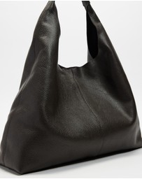 & Other Stories - Large Dark Brown Leather Tote Bag - ICONIC EXCLUSIVE