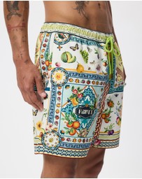 Camilla - Mid Length Boardshort With Elastic Waist