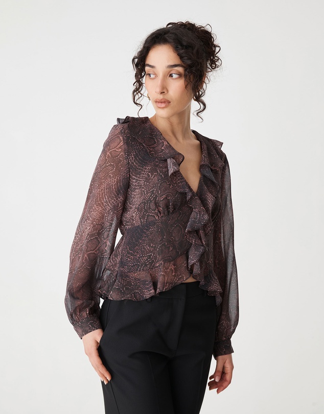 Forcast - Sonia V-Neck Ruffle Top