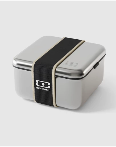 Monbento - Monbento Mb Sense L The microwave-Safe Metal Lunch Box - Black Onyx