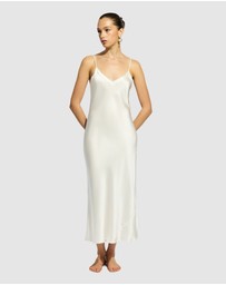 GINIA - Silk Long Nite V Neck