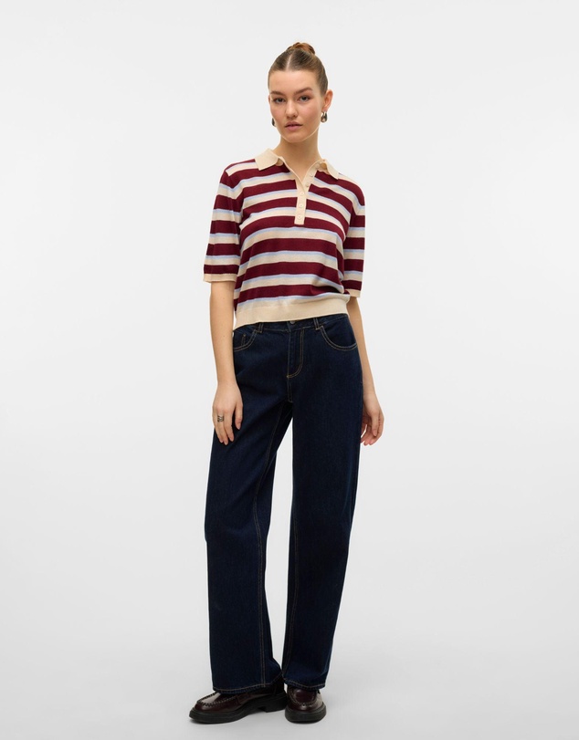Vero Moda - Sikita Stripe Polo Knit