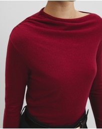Country Road - Merino Wool Blend Drape Neck Knit