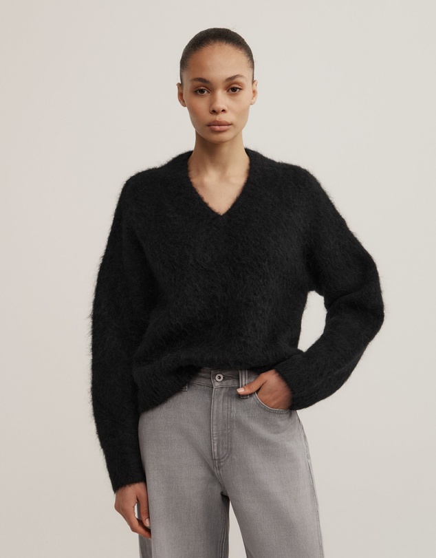 Witchery - High V-neck Fluffy Knit