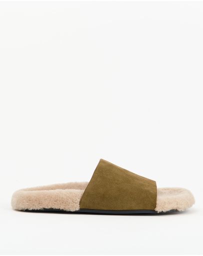 Khaki Suede & Shearling
