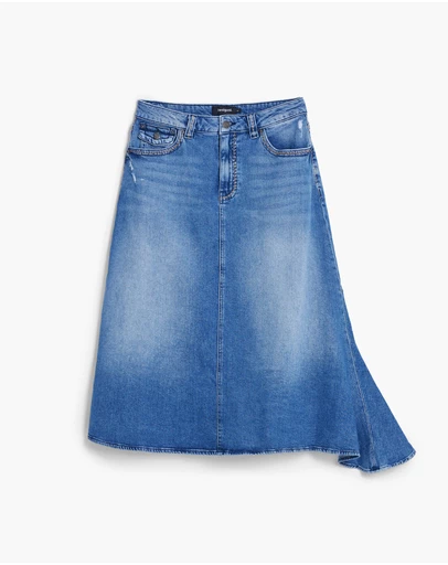 Desigual - Midi-length asymmetrical denim Skirt