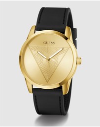 GUESS - Guess Clark Mens Black Gold Tone Multi-function Watch