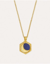 Ottoman Hands - Lapis Moon Rotating Pendant Necklace