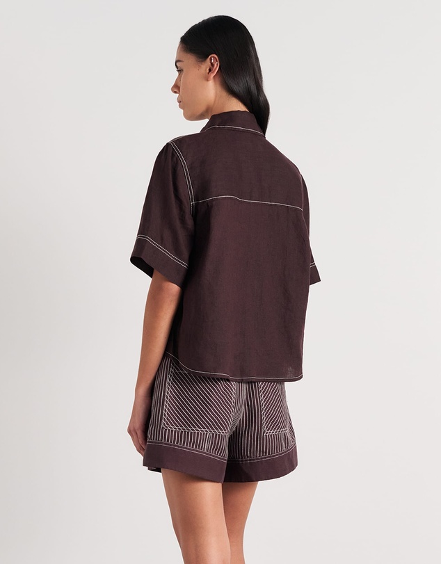 Jag - Gigi Linen Relaxed Short Sleeve Shirt