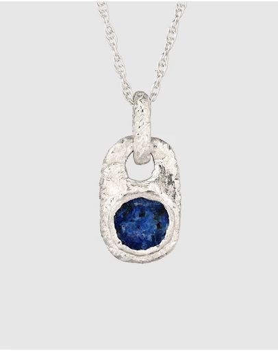 Kuzzoi - Lapis Lazuli Pendant Necklace in 925 Silver