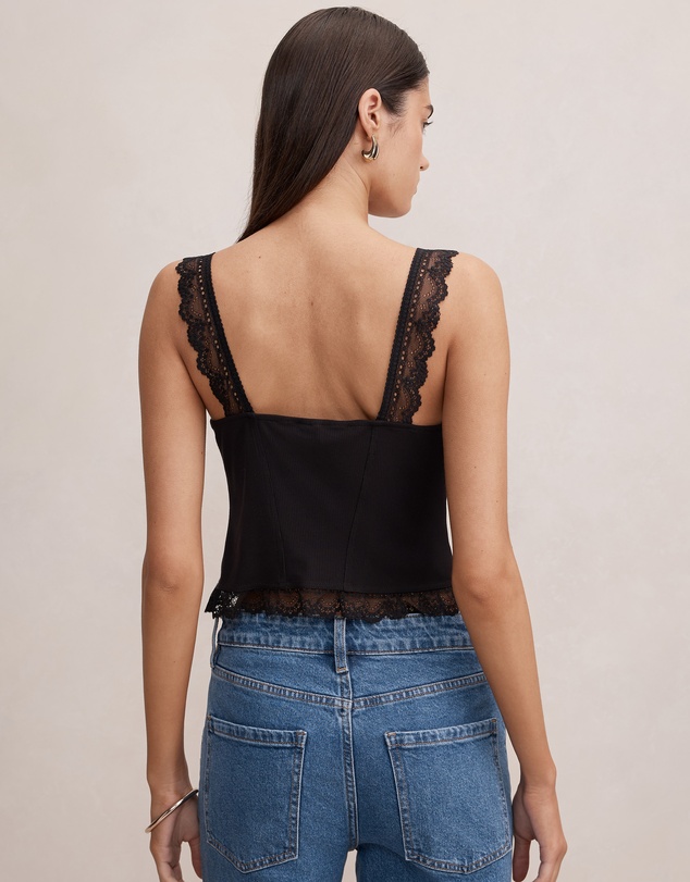 Forever New - Aurelia Square Neck Lace Cami Top