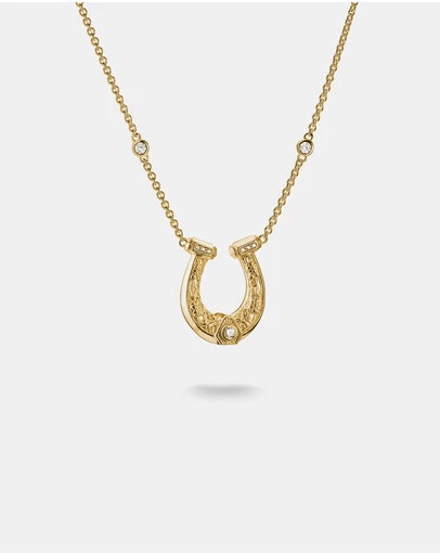 THOMAS SABO - THOMAS SABO Horseshoe Necklace with White Zirconia Stones Gold
