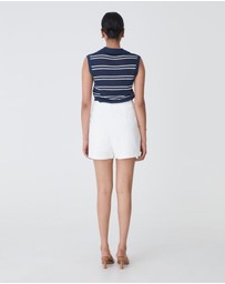 Forcast - Kaia Striped Collared Top