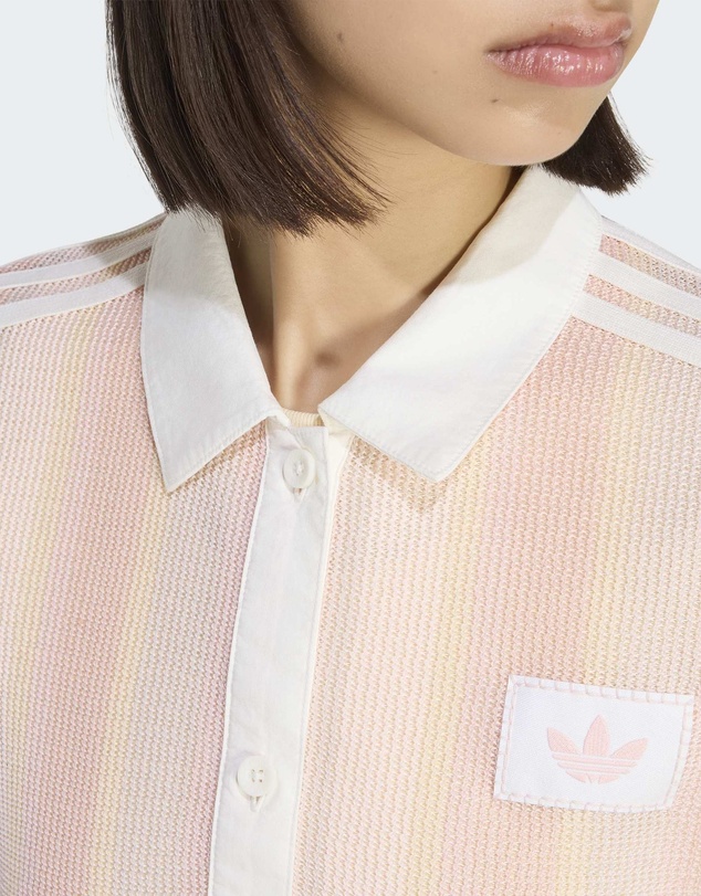 adidas Originals - ADIDAS ORIGINALS SUMMER GLOW STRIPED CROPPED POLO Womens
