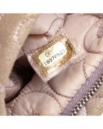 Pre-Loved by Azura Reborn - Pre-Loved Embossed Metallic Lambskin Camellia Chain Pochette