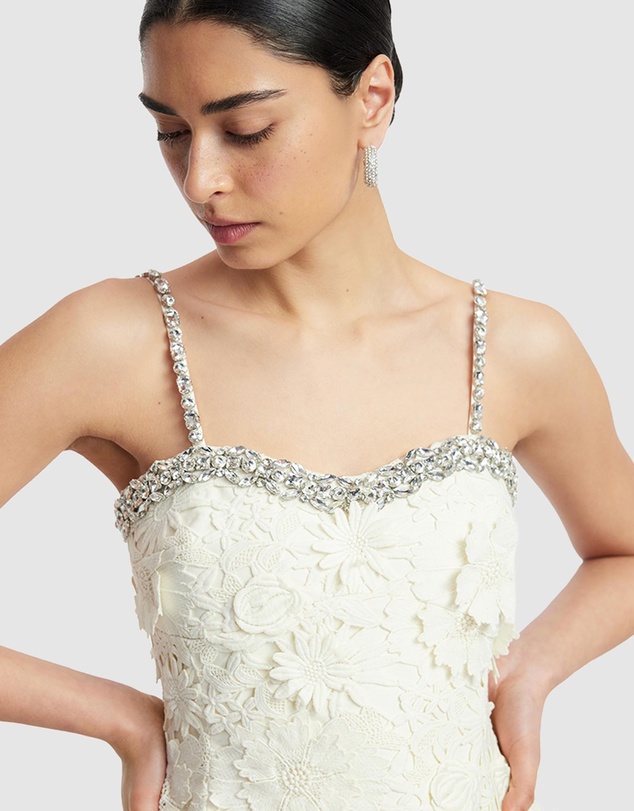 LEO LIN - Sophia Embellished Lace Mini Dress