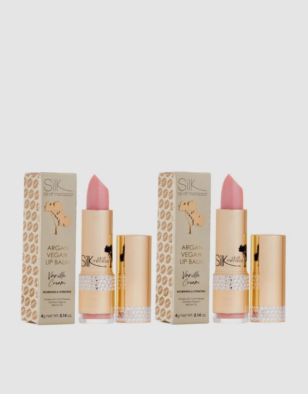 Silk Oil of Morocco - Argan Lip Balm - Duo Pack - Vanilla Cream - Value Pack