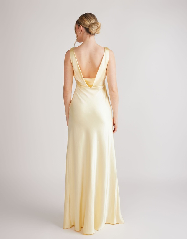 Six Stories - Cowl Back Satin Bridesmaid Dress