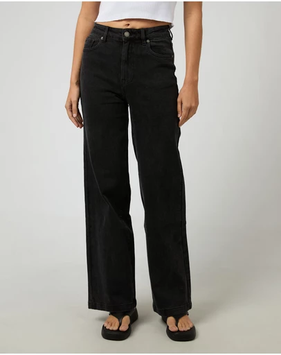 All About Eve - Jacqui Wide Leg Washed Black