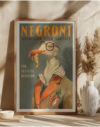 Olive et Oriel - Vintage Art Deco Negroni Poster by The Whiskey Ginger Art Print