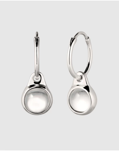 Elli Jewelry - Rock Crystal Huggie Hoop Earrings in 925 Silver